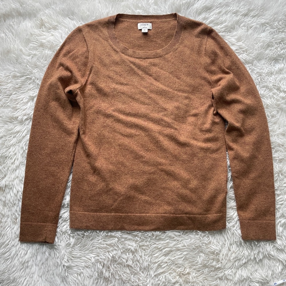 J Crew Teddie Long Sleeve Crew Neck Sweater Merino Wool Cotton Blend